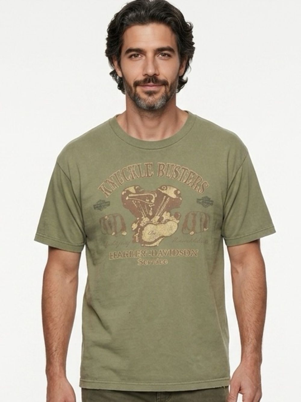 HARLEY DAVIDSON | Knucklebusters Graphic Biker Tee Heartland Burlington Iowa XL